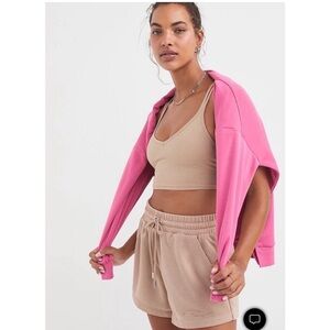For Love and Lemons Tan Eva Crop Top Camisole Medium